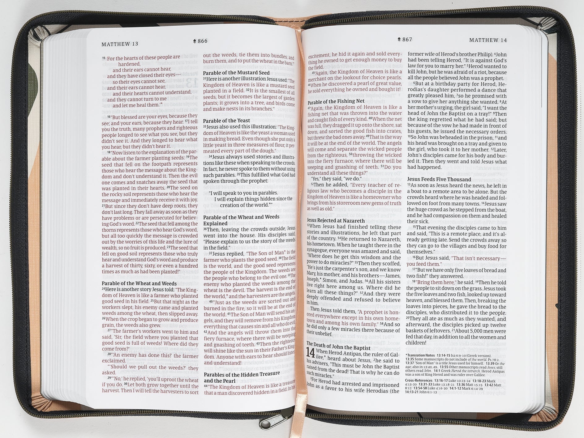 NLT Thinline Reference Zipper Bible Filament Enabled Edition Sunset Branches (Red Letter Edition)