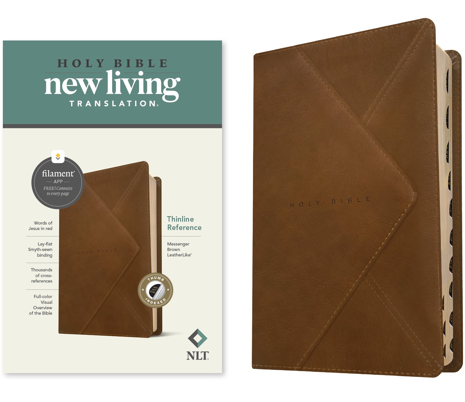 NLT Thinline Reference Bible with Filament Enabled, Red Letter Edition