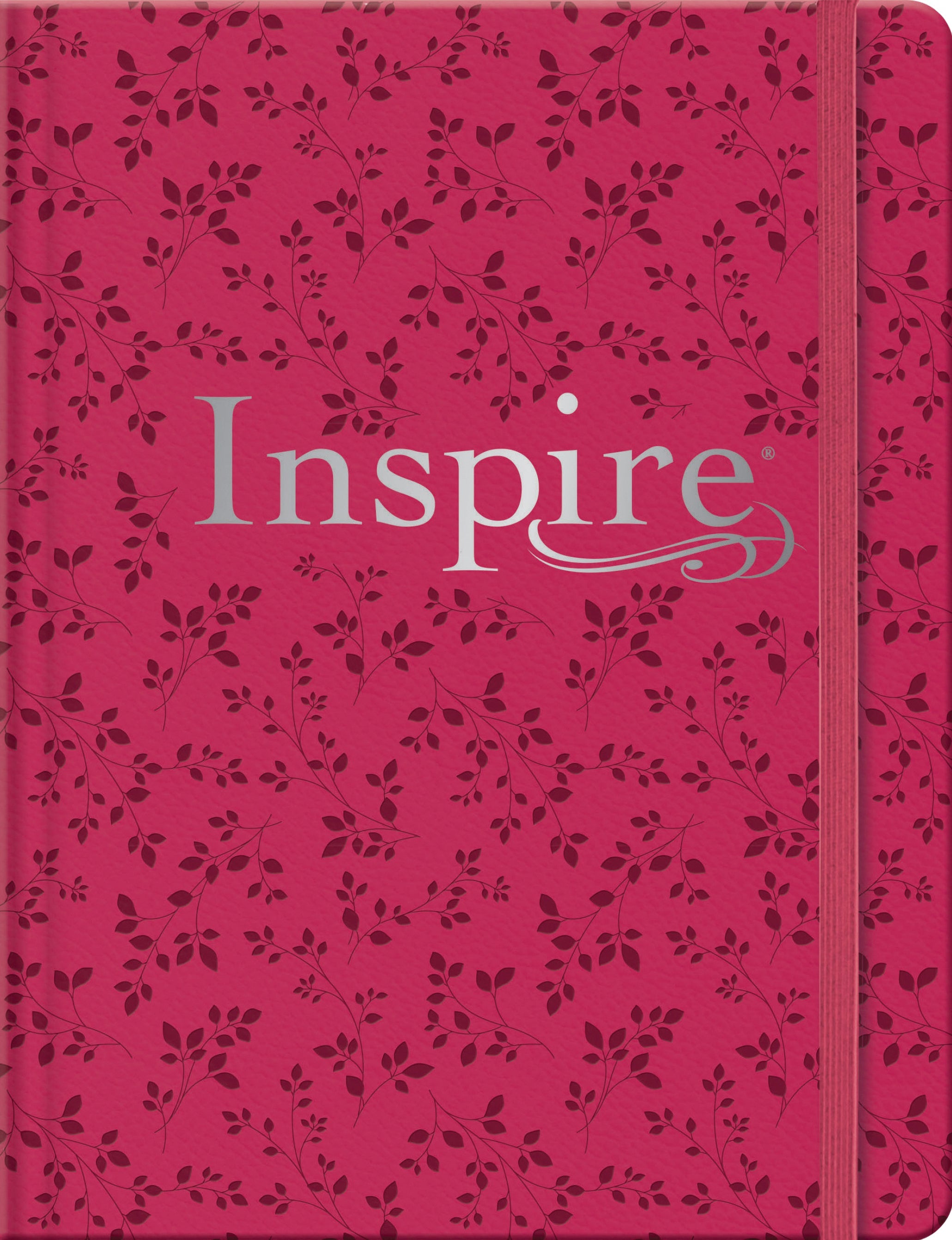 NLT Inspire Bible's Filament Enabled Edition in Black Letter format, featuring beautiful Pink Peony design