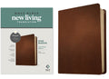 NLT Devotional Journaling Bible with Wide Margin and Red Letter Edition in Brown Leather Tone.