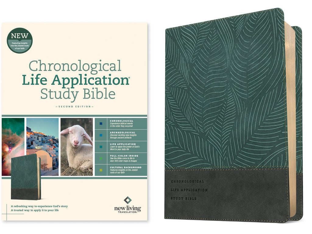 NLT Chronological Life Application Study Bible, 2nd Edition, Slate Blue Leather with bookmarks