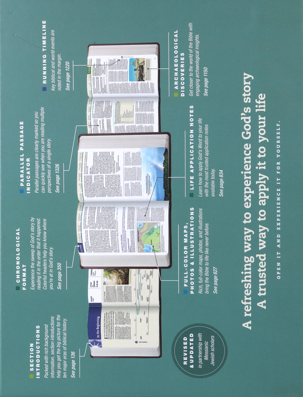 Inside pages of NLT Chronological Life Application Study Bible 2nd Edition