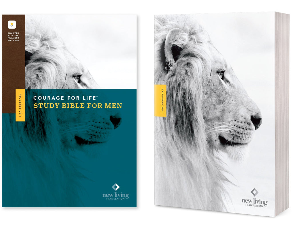 NLT Courage For Life Study Bible for Men, a men's study Bible with filament-enabled edition features