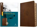 NLT Courage For Life Study Bible For Men Filament-Enabled Edition Rustic Brown Lion Indexed