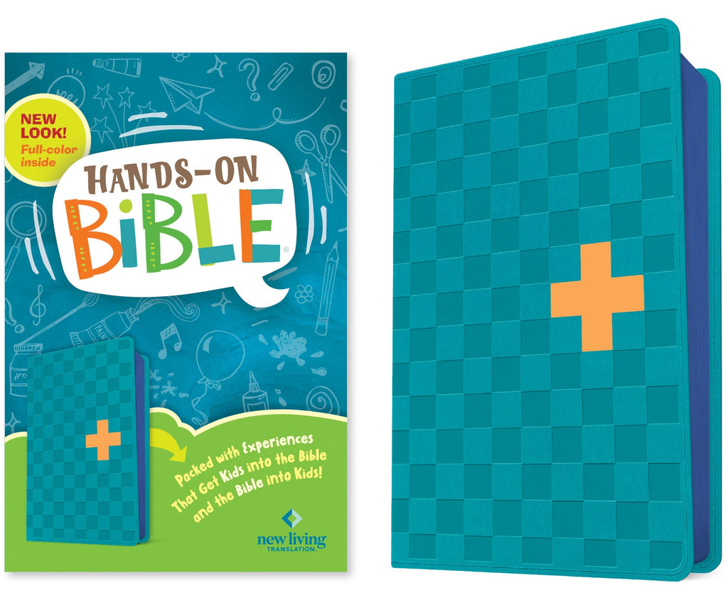 Close-up image of NLT Hands-On Bible, Third Edition, check cross design