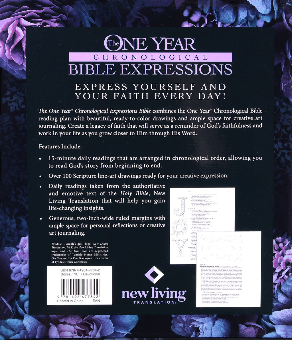 Imperial Purple Bible cover with NLT One Year Chronological reading plan