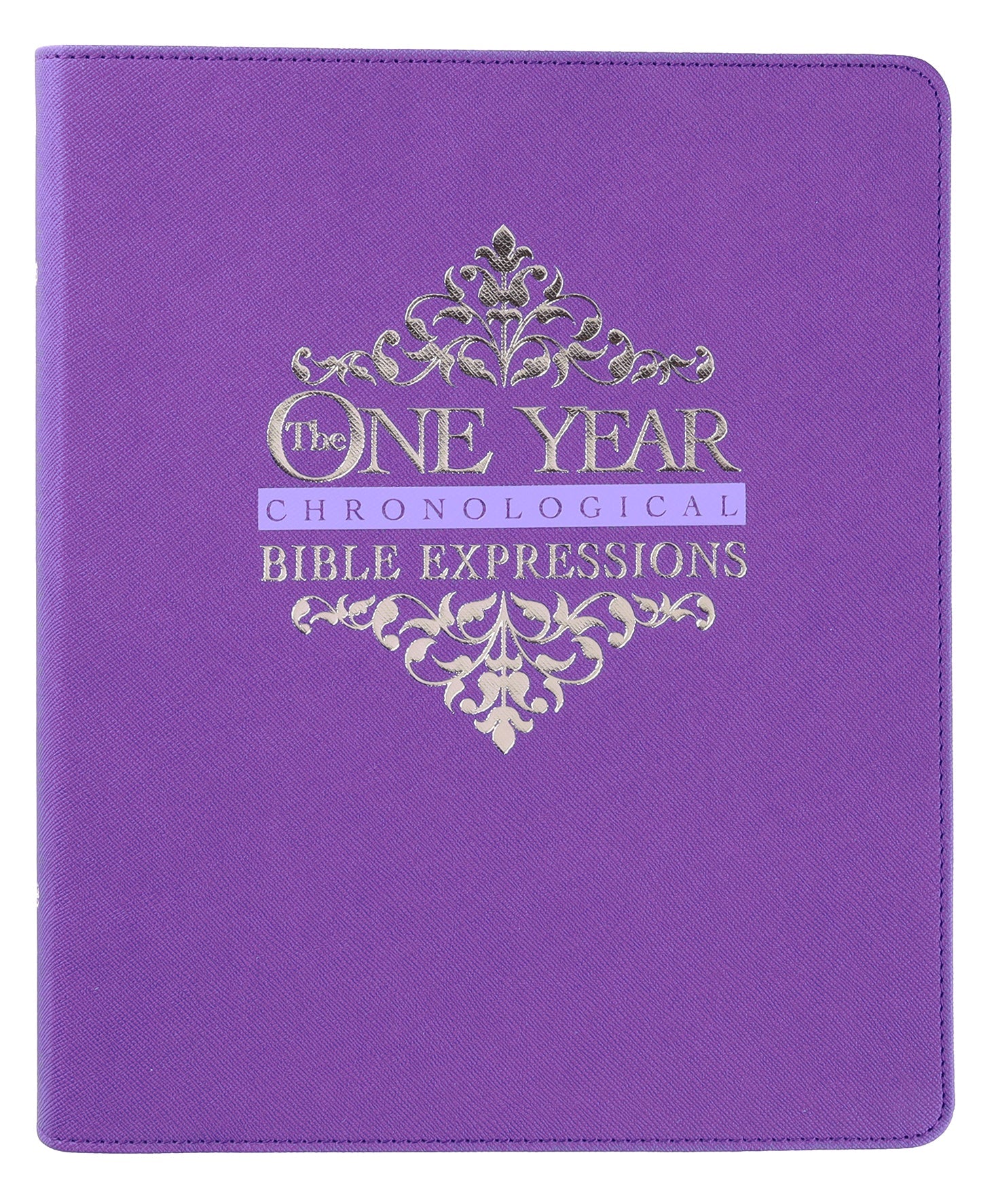 NLT One Year Chronological Bible in Imperial Purple leather binding
