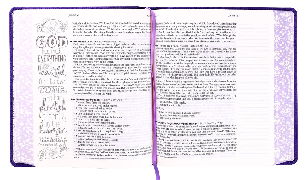 NLT One Year Chronological Bible Expressions Imperial Purple Journal