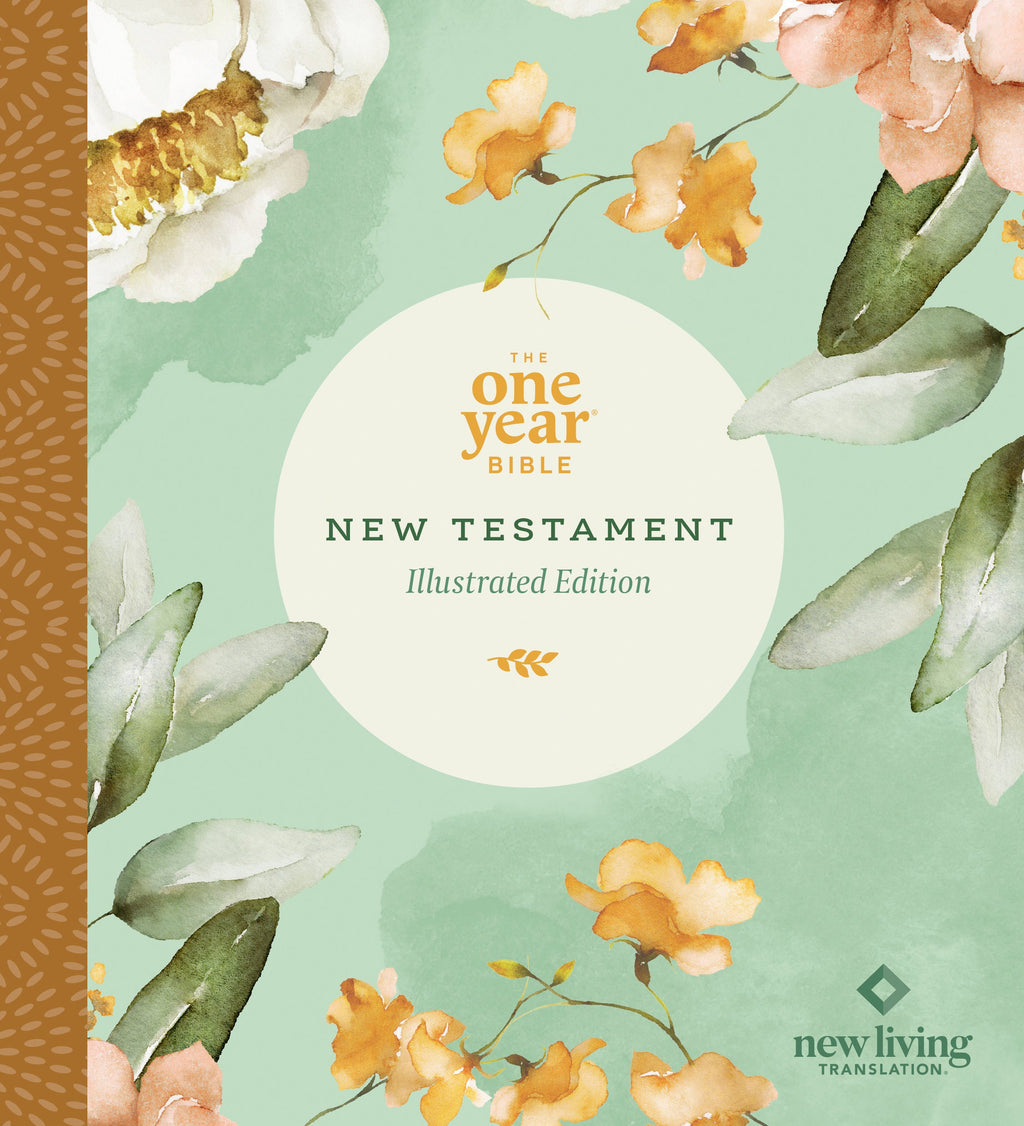 New Living Translation NLT Bible, One Year Bible New Testament, Floral Paradise cover
