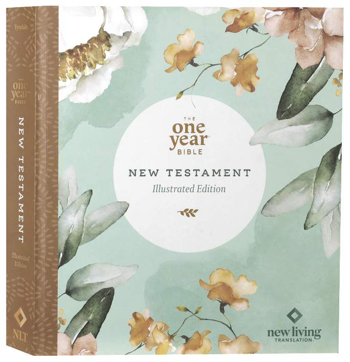 New Living Translation NLT Bible, One Year Bible New Testament, Floral Paradise cover
