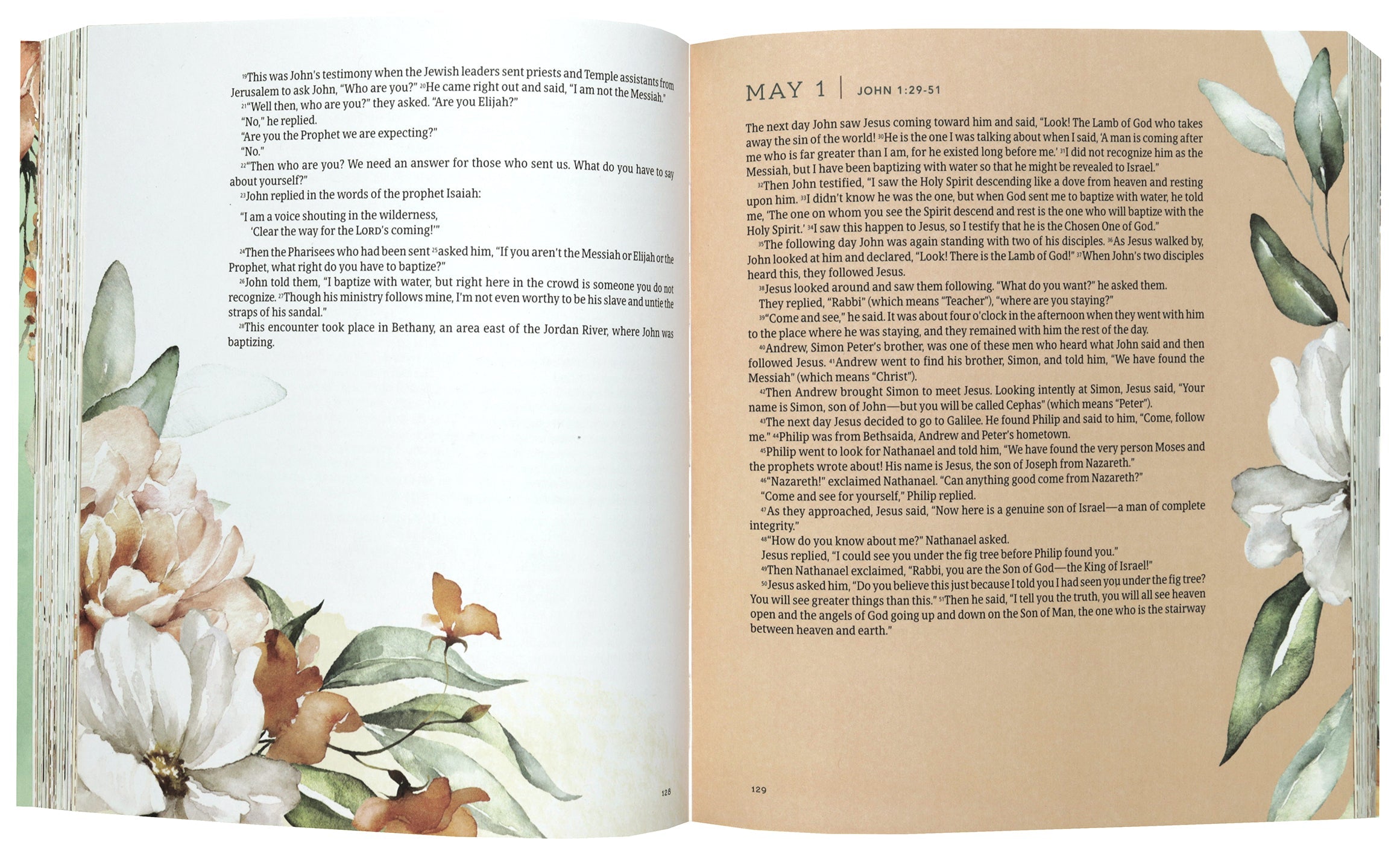 New Living Translation NLT Bible, One Year Bible New Testament, Floral Paradise cover