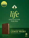 NLT Life Application Study Bible, Third Edition, Large Print (Rustic Brown Leaf, Red Letter)
