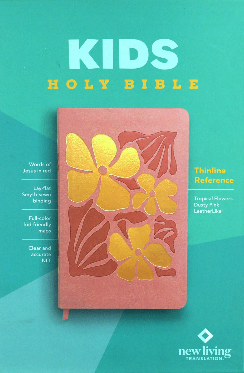 Tropical Flowers Dusty Pink NLT Kids Bible, Thinline Reference Edition