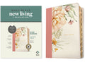 Bible with wide margin notes and filament-enabled features in a dusty pink blossoms cover, indexed edition