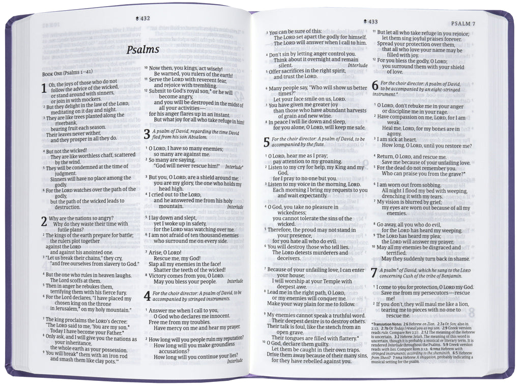 NLT Large Print Premium Value Thinline Bible, Filament-Enabled Edition, Lavender Song