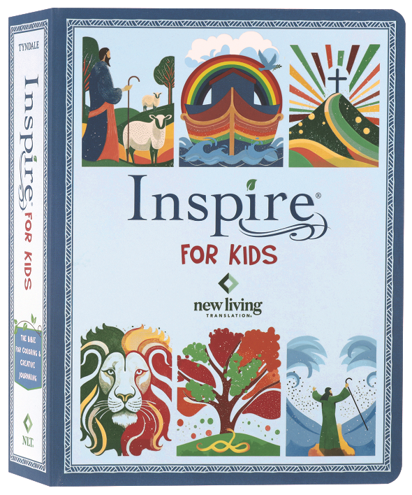 NLT Inspire Bible for Kids, a fun and interactive scripture book designed for kids.