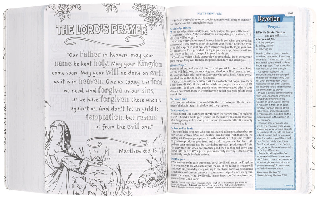 The cover of the NLT Inspire Bible for Kids, highlighting its unique and creative approach to Bible stories.