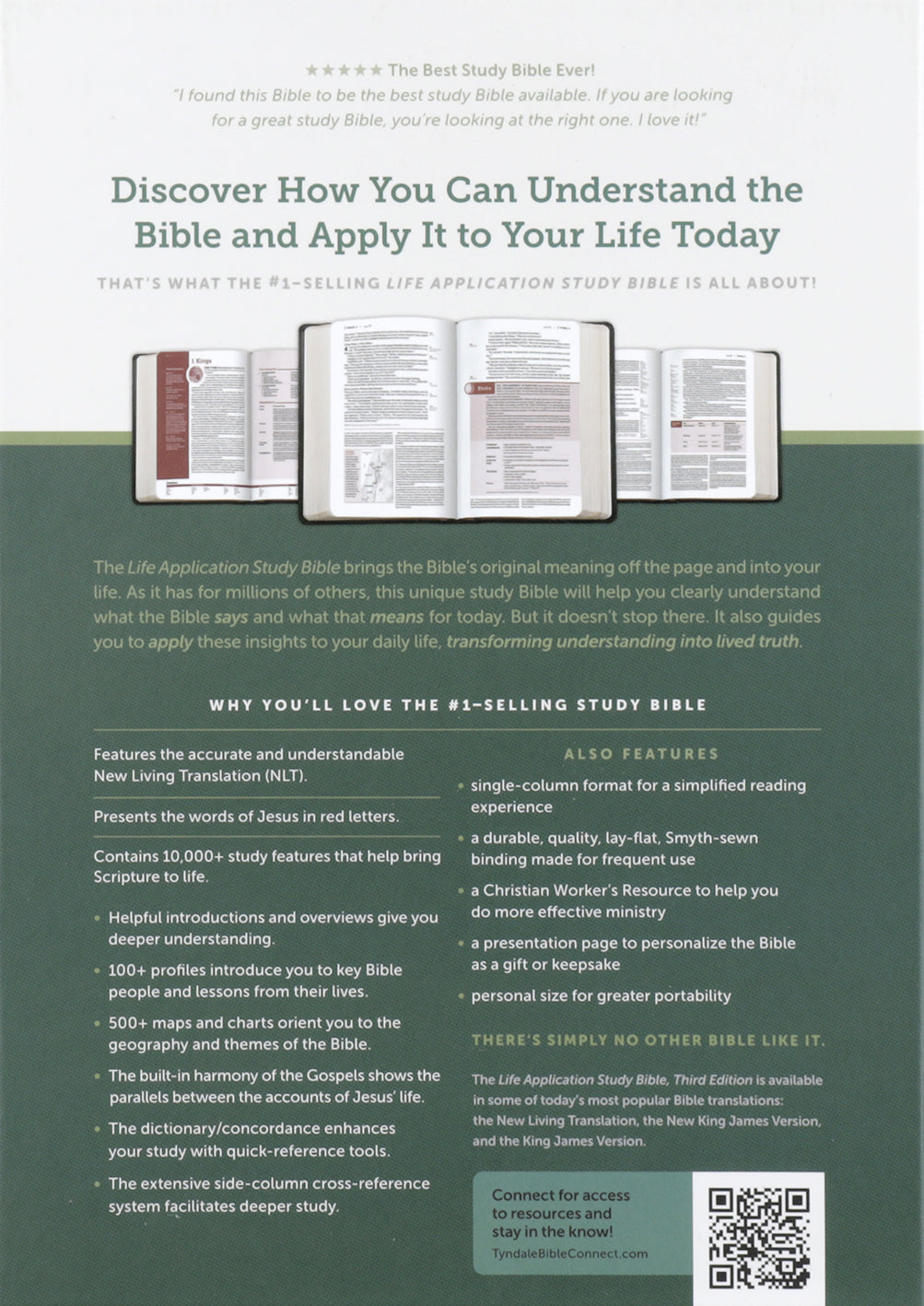 Close-up of NLT Life Application Study Bible, Personal Size, Red Letter Edition, Mahogany Leather