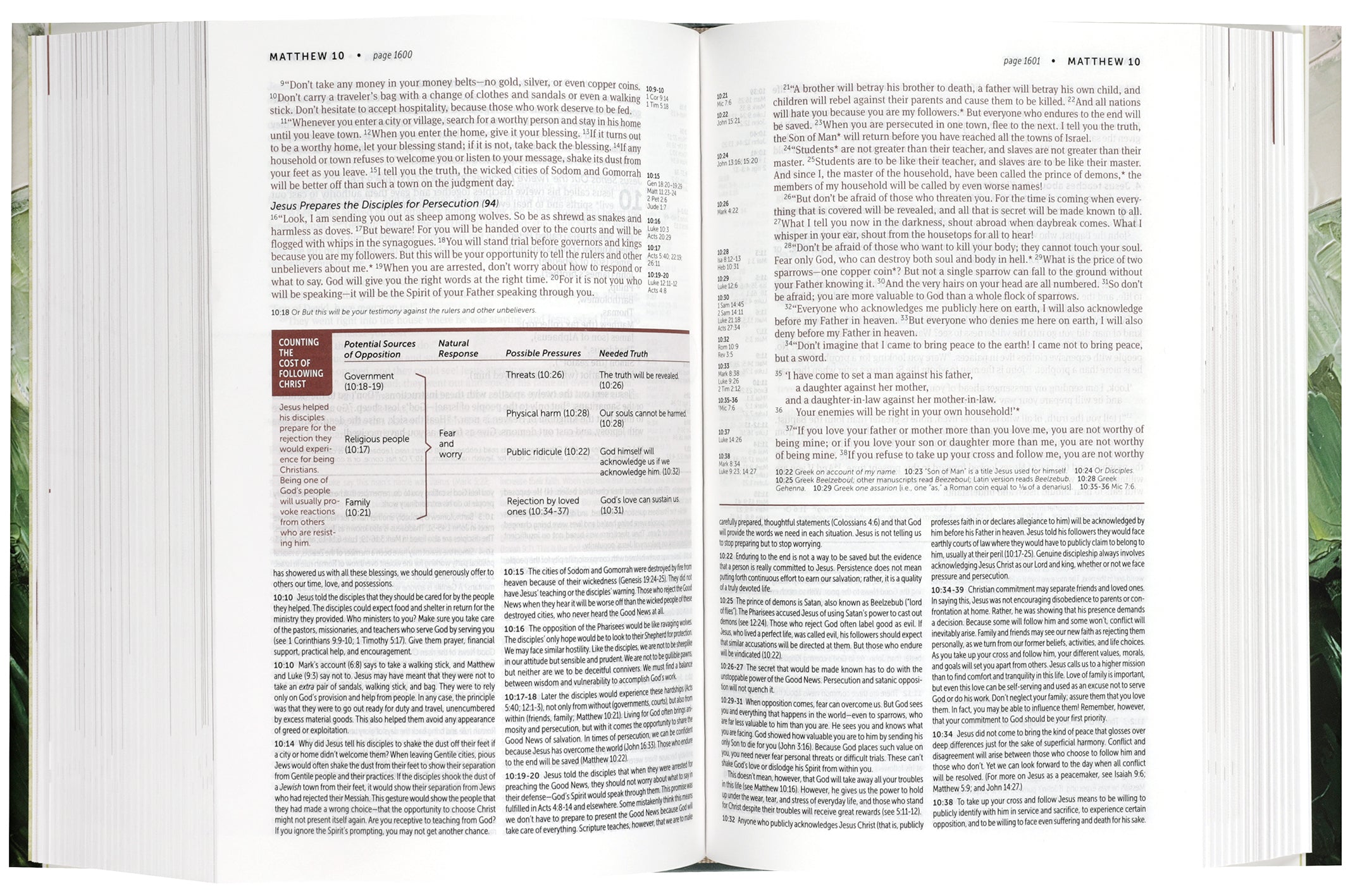 Open pages of Personal Size NLT Life Application Study Bible