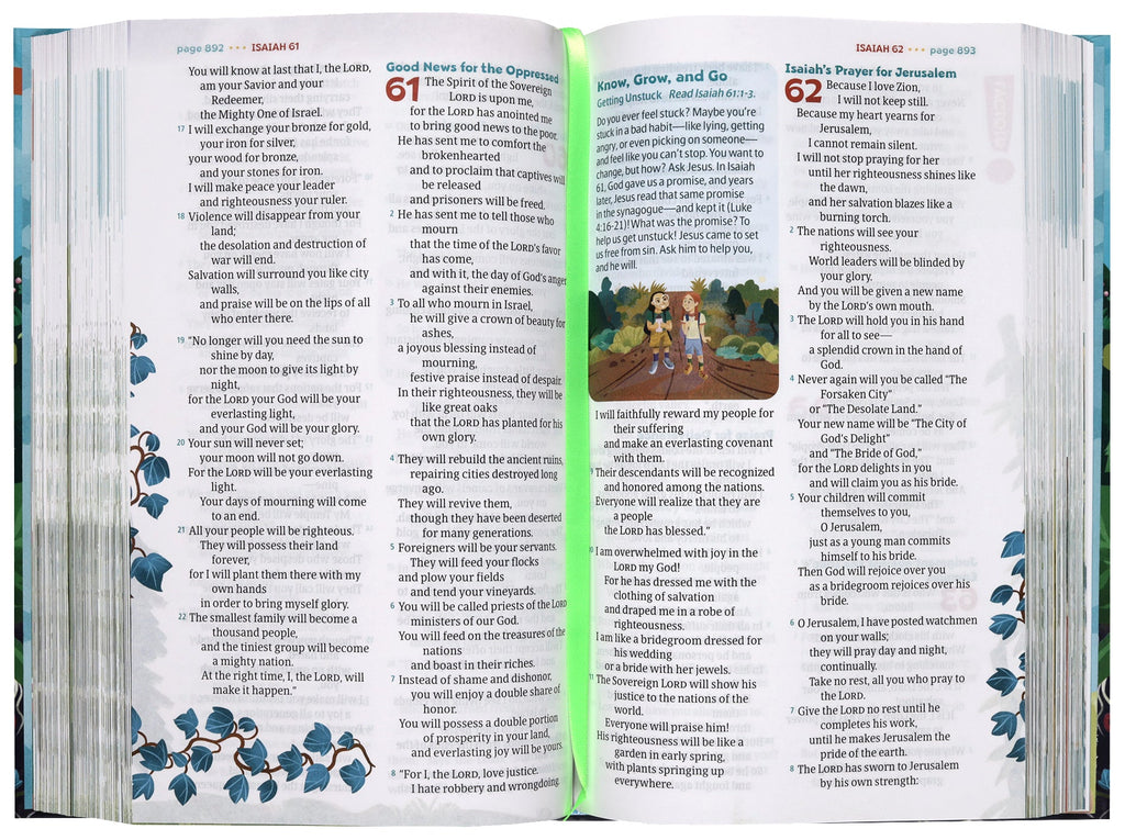 NLT Go Bible for Kids: Beach Sunrise Edition with a Bible story