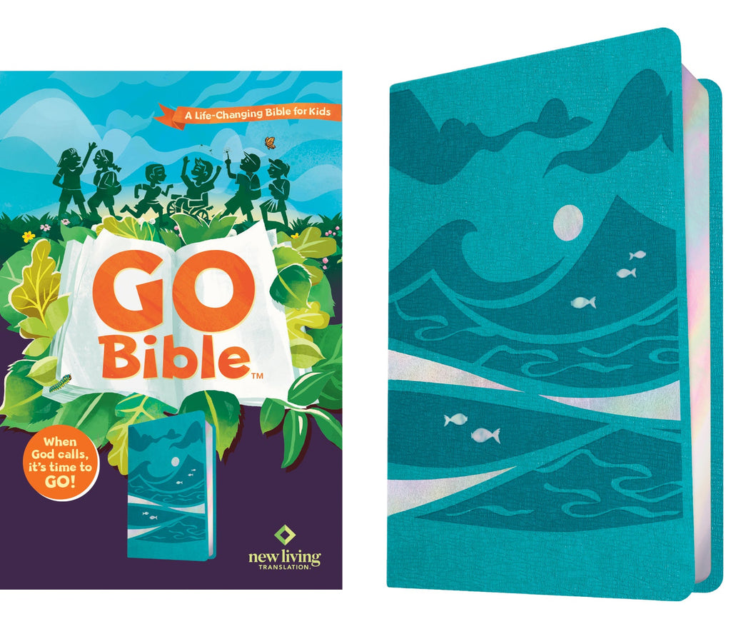 Colorful Teal Ocean cover of NLT Go Bible for Kids