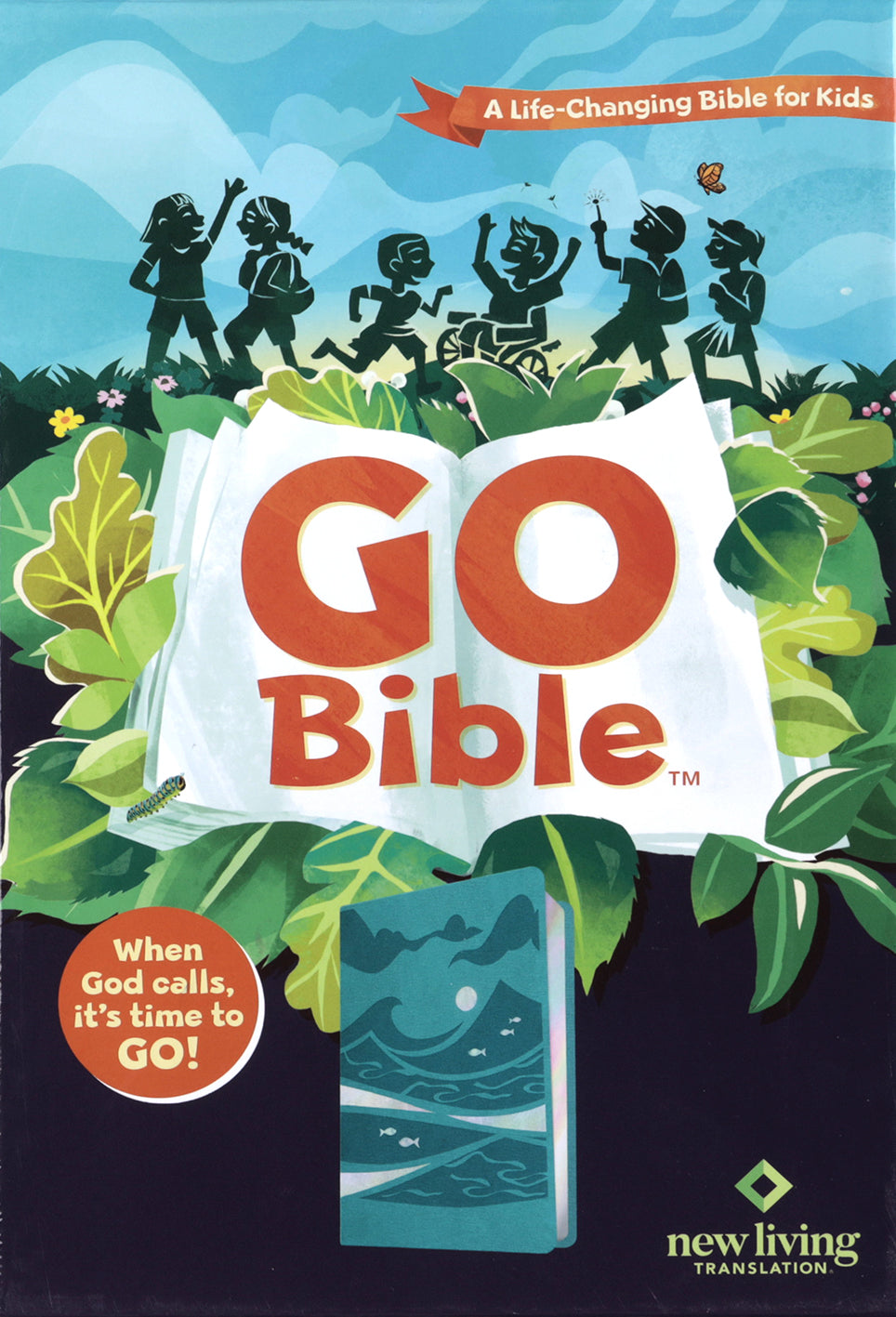 Front cover of NLT Go Bible for Kids, Teal Ocean color