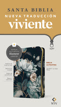 Spanish NTV Ultrafine Zipper Bible with Floral Filament and Red Lettering
