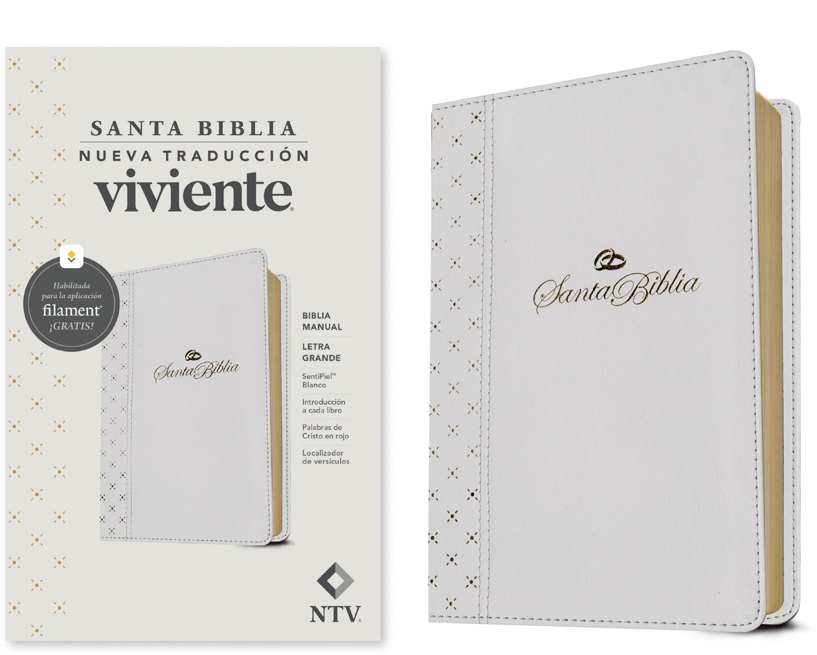 NTV Biblia manual en letra grande con letra roja, edición español, impreso en blanco y rojo