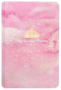 Beautiful princess Bible with pink sparkles, ideal for young girls.
