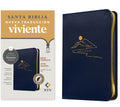 Spanish edition compact Bible with giant print zipper and blue indexed filament