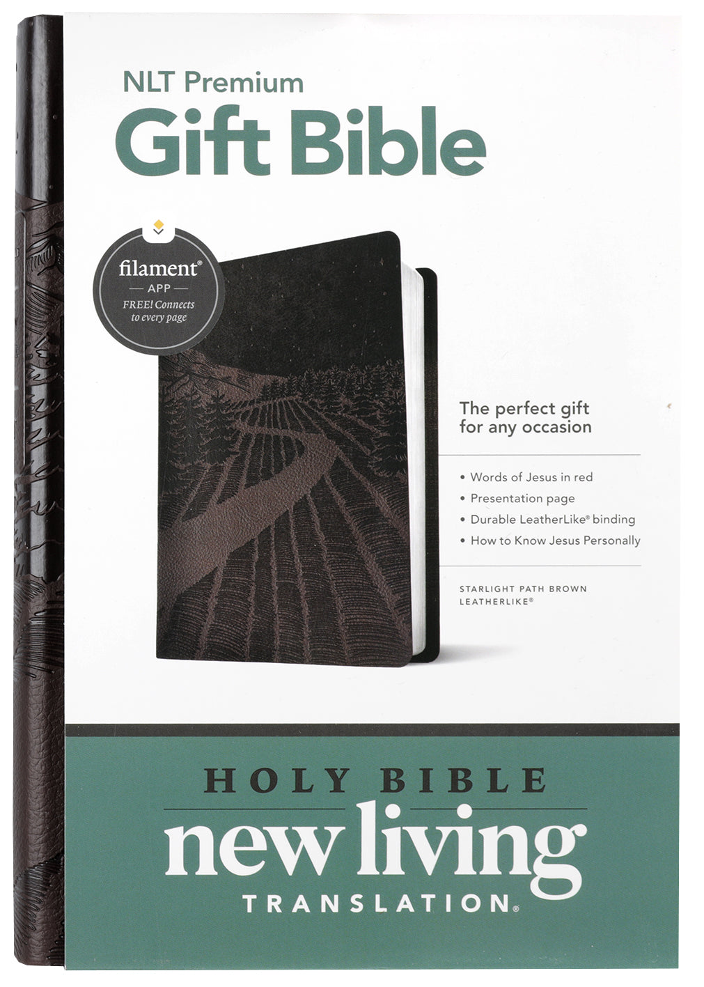 NLT Premium Gift Bible Filament Enabled, Starlight Path Brown Red Letter Edition