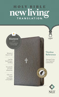 New Living Translation Thinline Reference Bible with Filament Enabled, featuring a textured cross design and red letter editi