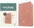 NLT Large Print Thinline Center-Column Reference Bible Pink Gold Floral (Red Letter Edition)