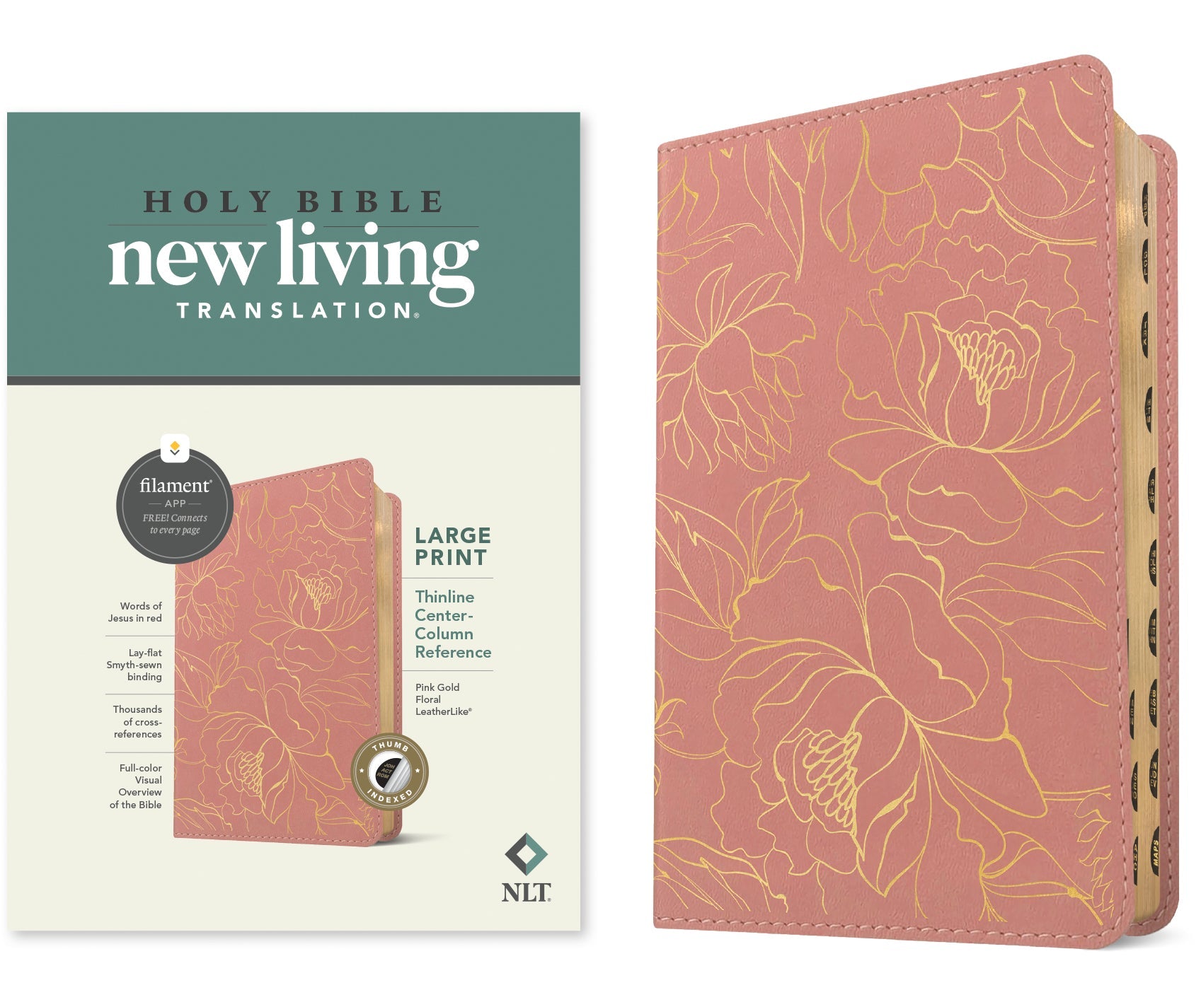 Large Print Thinline Reference Bible with Index and Red Letter Edition