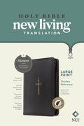 Large print thinline reference Bible with filament enabled pages in black cross tone, red letter edition
