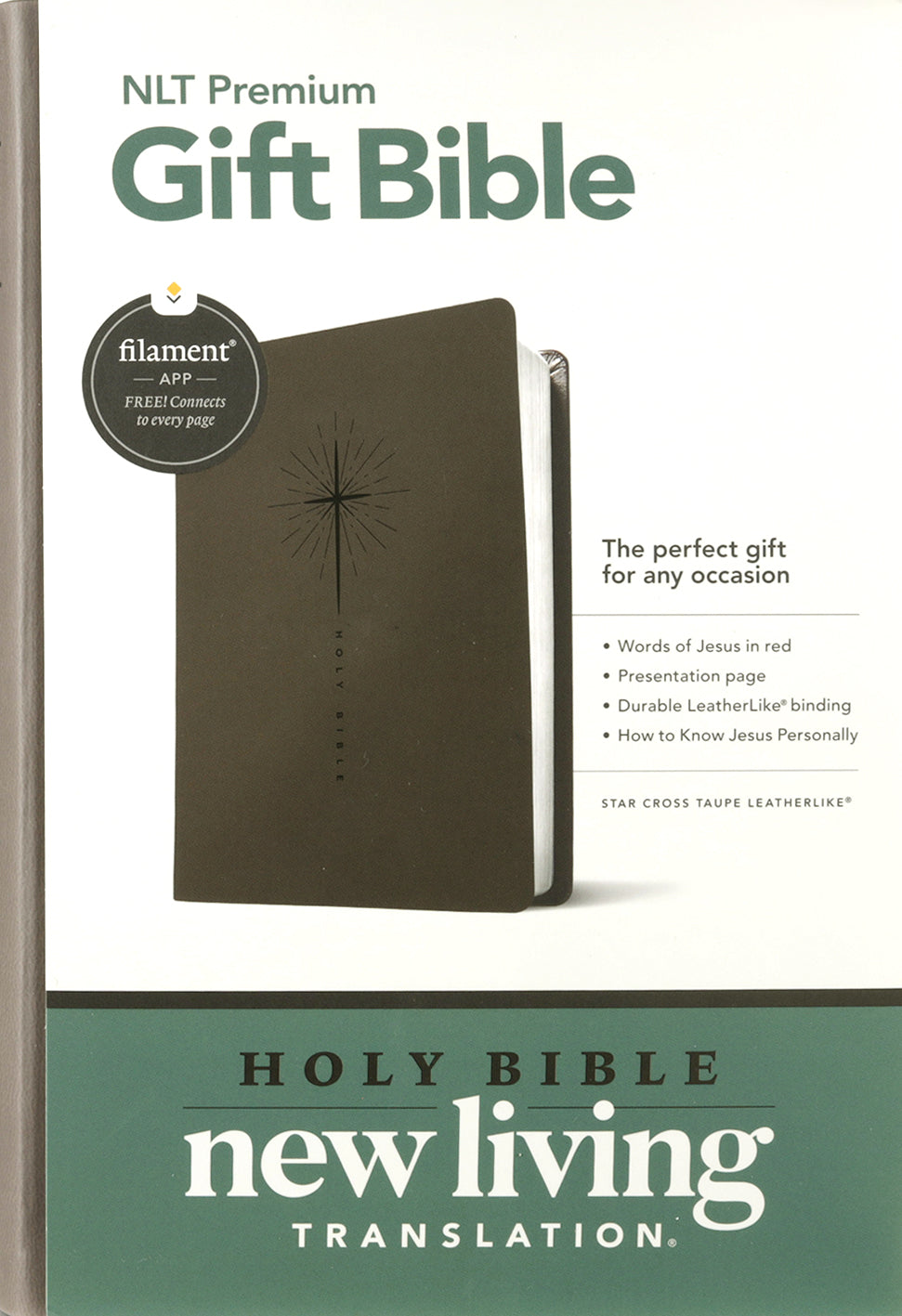 New Living Translation Premium Gift Bible in Star Cross Taupe (Red Letter Edition)