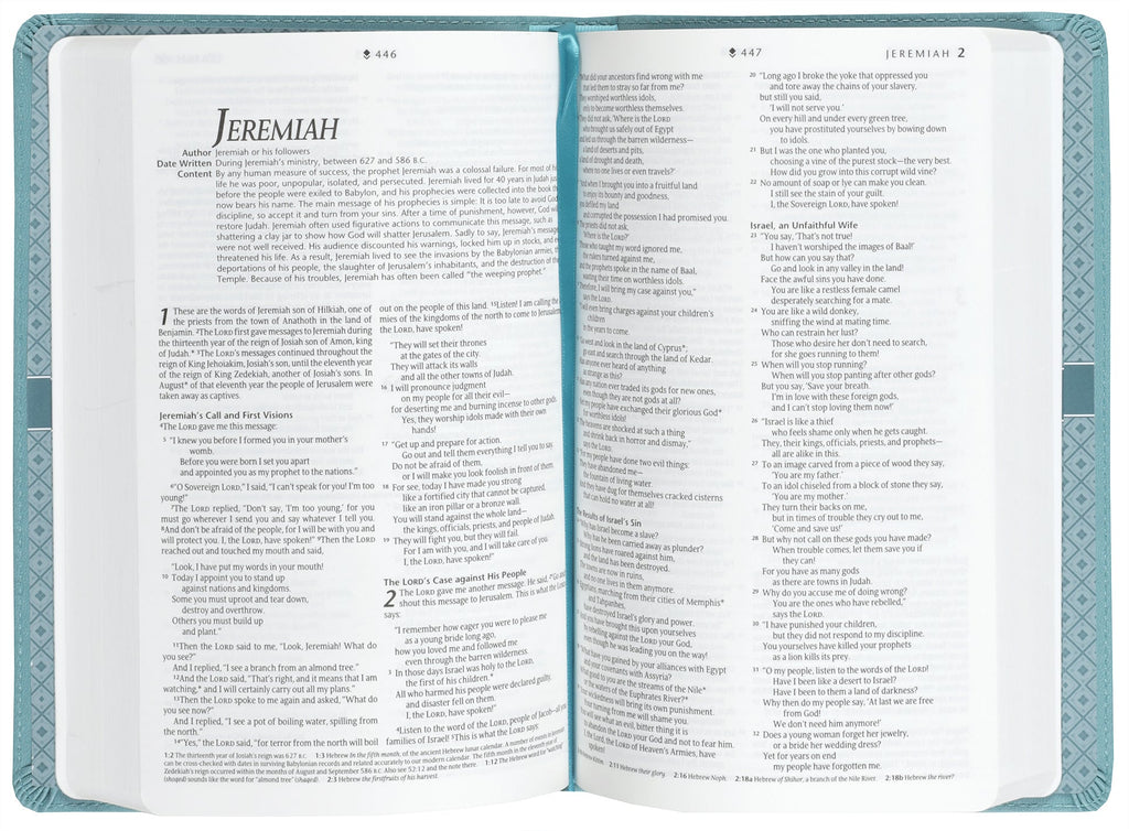 NLT Premium Gift Bible, featuring Teal Cross and Red Letter Edition