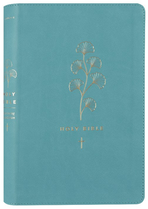 NLT Premium Gift Bible with Teal Cross and Red Letter Edition