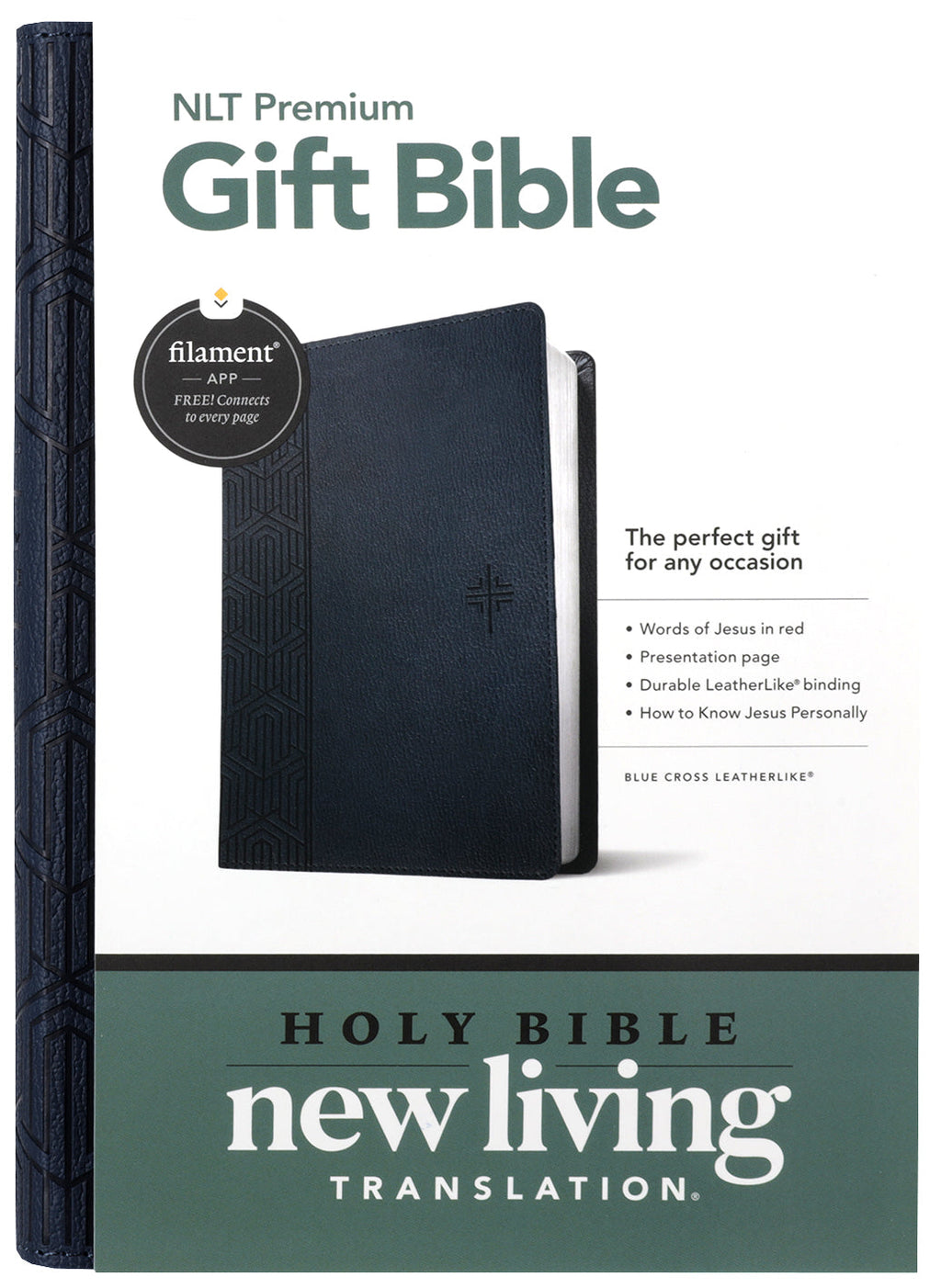 NLT Premium Gift Bible with Filament Enabled Blue Cross Red Letter Edition