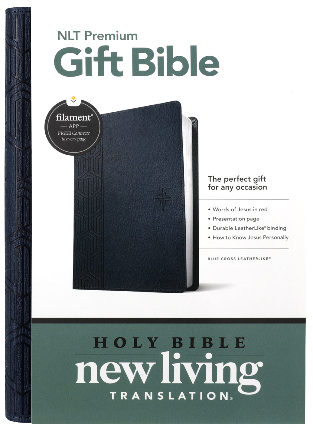 NLT Premium Gift Bible with Filament Enabled Blue Cross Red Letter Edition