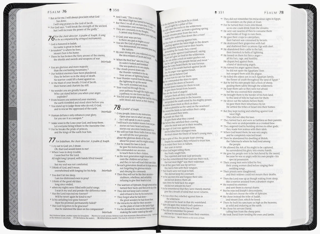 NLT Premium Gift Bible classic black leather cover with red letter edition