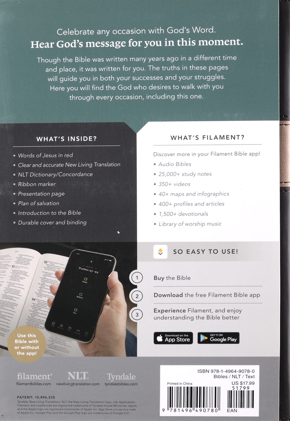 New Living Translation Gift Bible in Dark Brown/Tan (Red Letter Edition) for Purchase Online