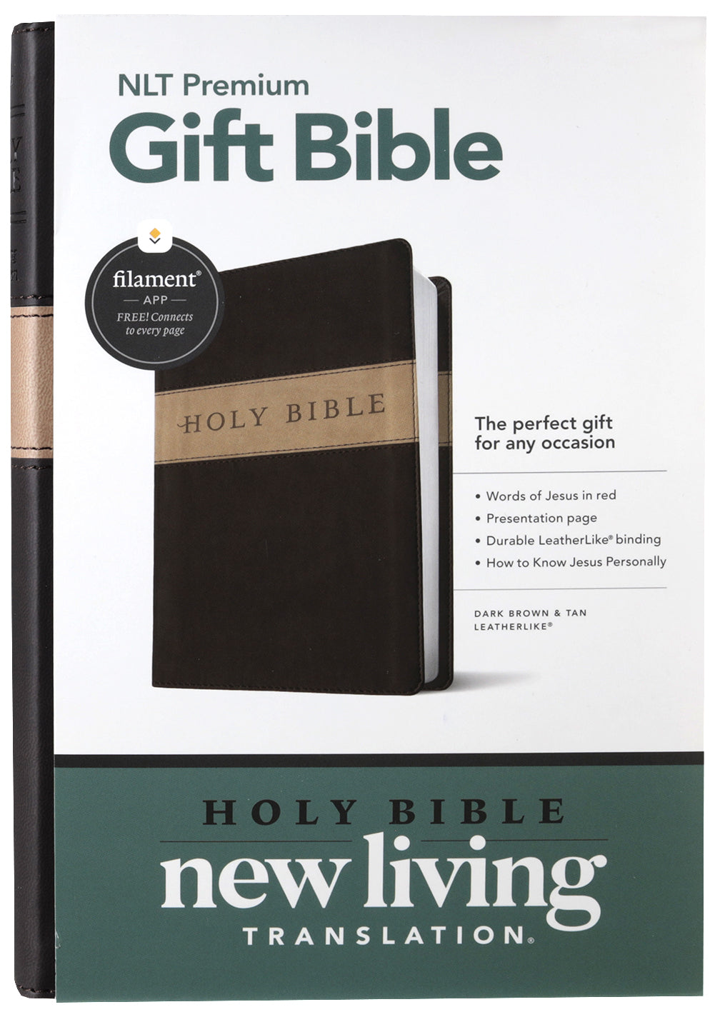 NLT Premium Gift Bible Dark Brown/Tan (Red Letter Edition) - Shop Now Online