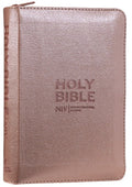 Rose gold NIV pocket Bible with zipper