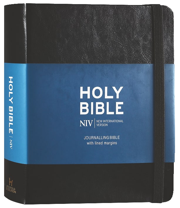 NIV Journaling Bible with black elastic strap and Anglicised text