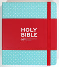 NIV Journaling Bible in mint polka dot with elastic band, British edition