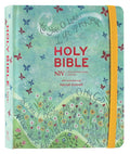 NIV Journaling Bible with wide margin and elastic strap in Anglicised text.
