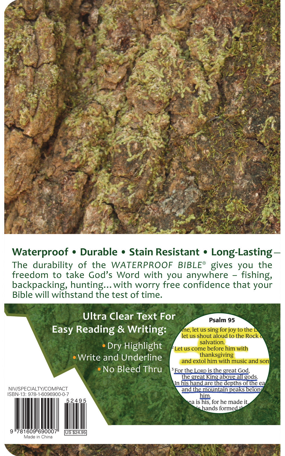 NIV Waterproof New Testament Psalms and Proverbs Camouflage Bible with Black Letter Edition