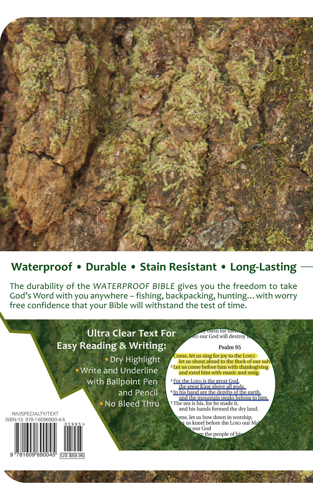 Black letter NIV waterproof camouflage Bible