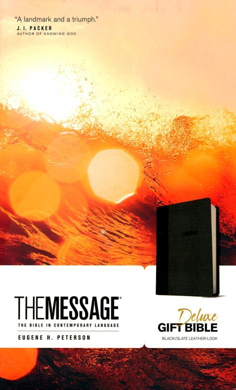 Products The Message Deluxe Gift Bible, Black & Grey